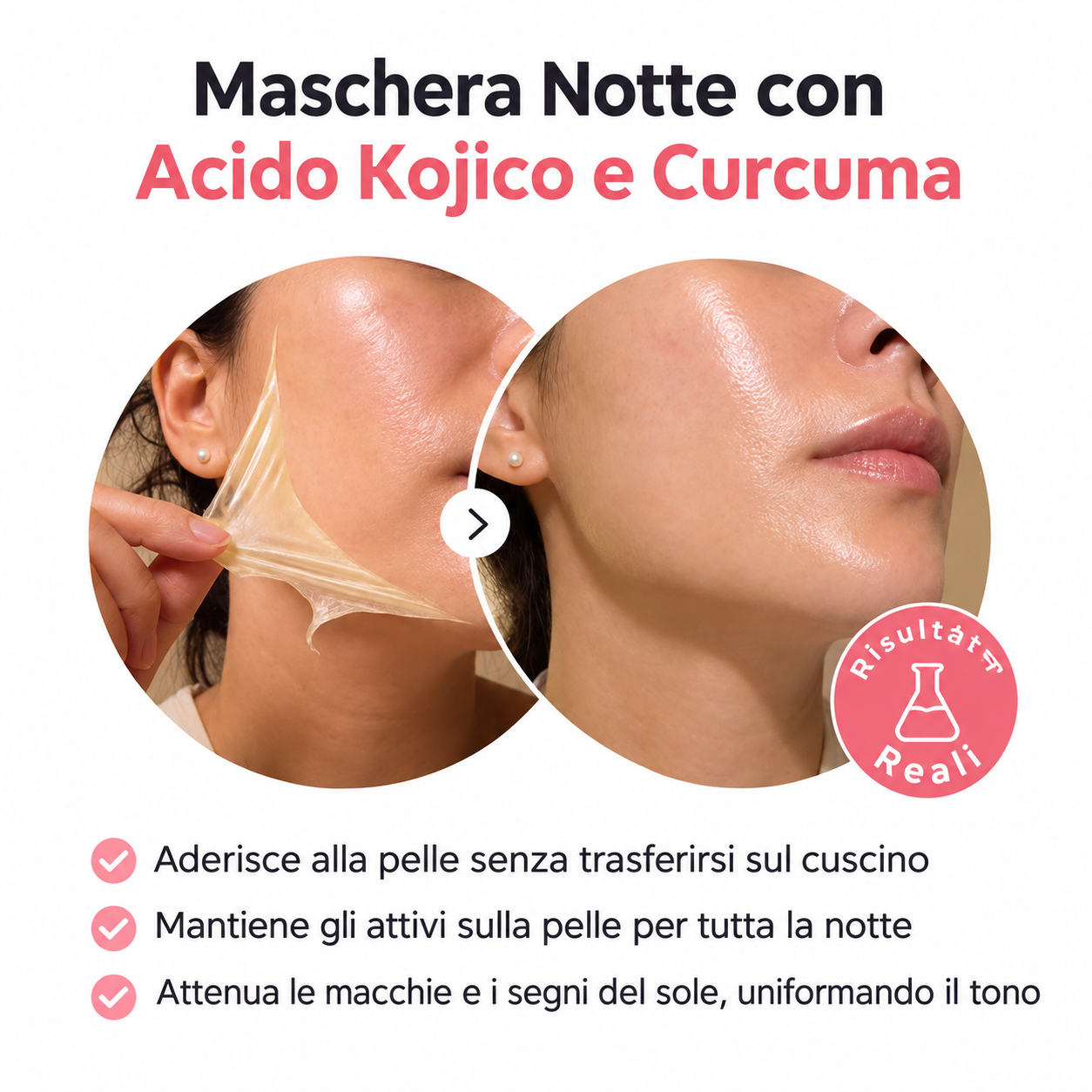 Maschera Notte anti-macchie all'acido kojico e curcuma