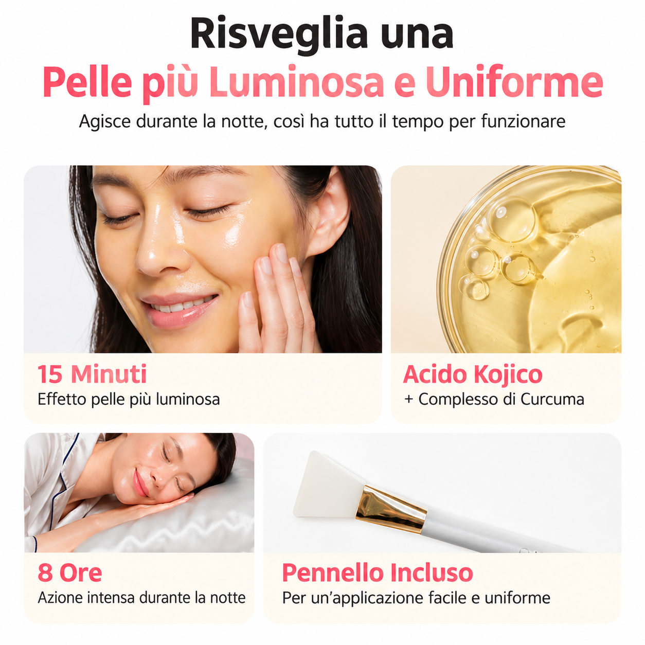 Maschera Notte anti-macchie all'acido kojico e curcuma