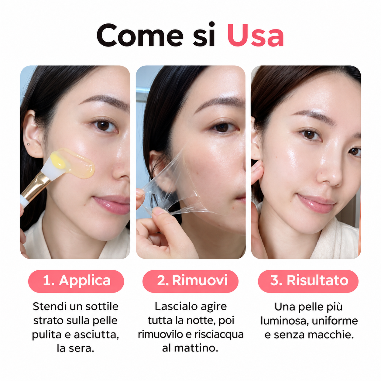 Maschera Notte anti-macchie all'acido kojico e curcuma